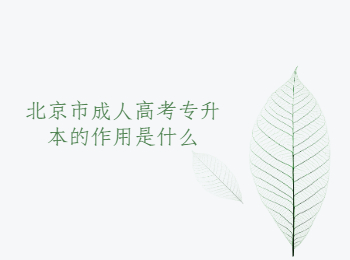 北京市成人高考專升本作用