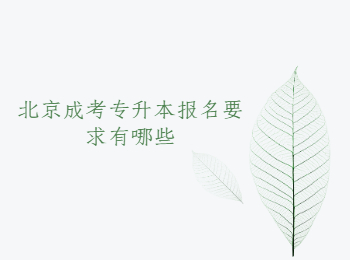 北京成考專升本報名要求