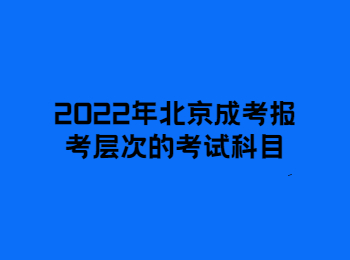 2022年北京成考考試科目